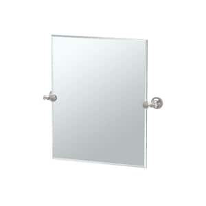 Tavern 20 in. W x 24 in. H Frameless Rectangular Beveled Edge Bathroom Vanity Mirror in Satin Nickel