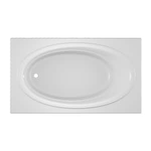NOVA 72 in. x 42 in. Acrylic Rectangular Drop-in Soaking Non-Whirlpool Bathtub in White