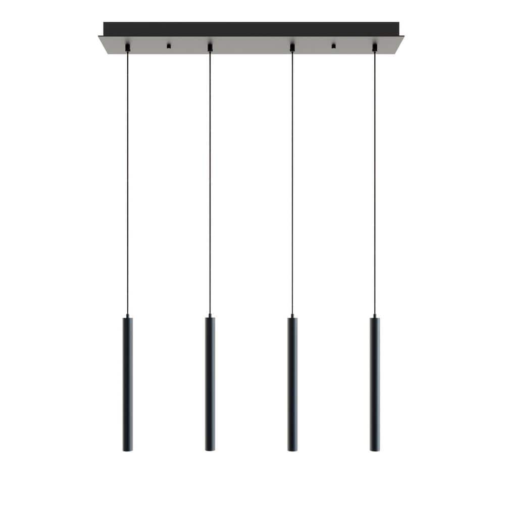 Eli Modern Black LED Pendant with Satin Nickel Finish