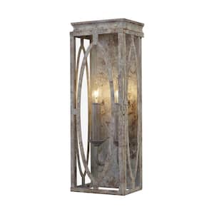 Patrice 6 in. 2-Light Deep Abyss Indoor Sconce with Open Oval Cage Shade