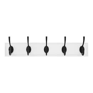 Home Decorators Collection 18 in. White Hook Rack with 4 Oil-Rubbed Bronze  Pill Top Hooks 64101 - The Home Depot