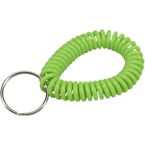 2 PCS Plastic Spiral Wrist Coil Keychain Spring Chain Holder Keyring Wristband