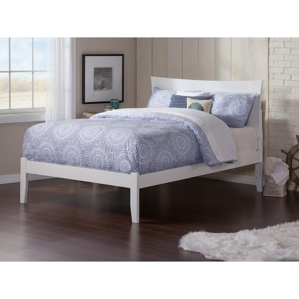 AFI Metro White Full Platform Bed with Open Foot Board