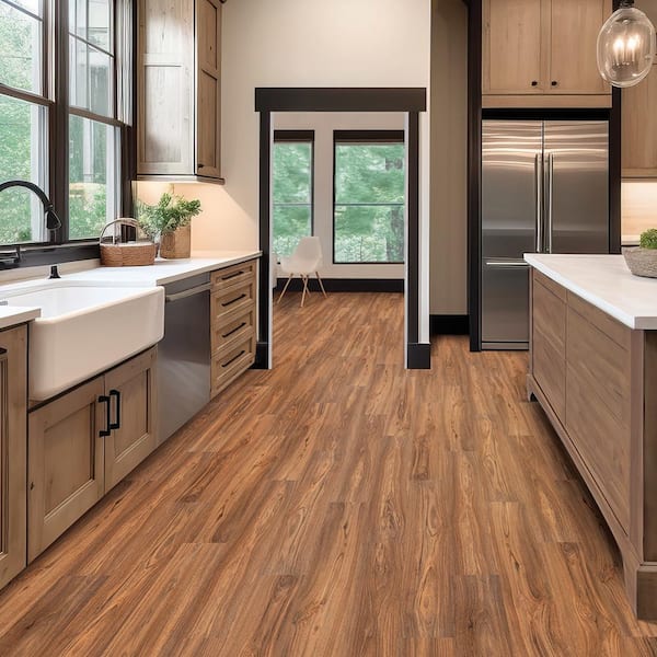 Walnut Glen 22 MIL x 7.4 in. W x 47.8 L Waterproof Click Lock Luxury Vinyl Plank Flooring (19.8 sqft/case)