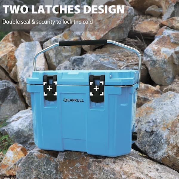 Denjol Light Blue 30 qt. Portable Chest Cooler with Lid Lock