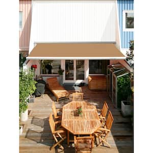 10 ft. Luxury L Series Semi-Cassette Electric with Remote Retractable Patio Awning (96 in. Projection) in Cerulean