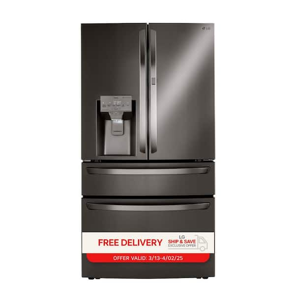 30 cu. ft. 4-Door French Door Refrigerator, Door-In-Door, Full-Convert Drawer, Craft Ice in PrintProof Black Stainless