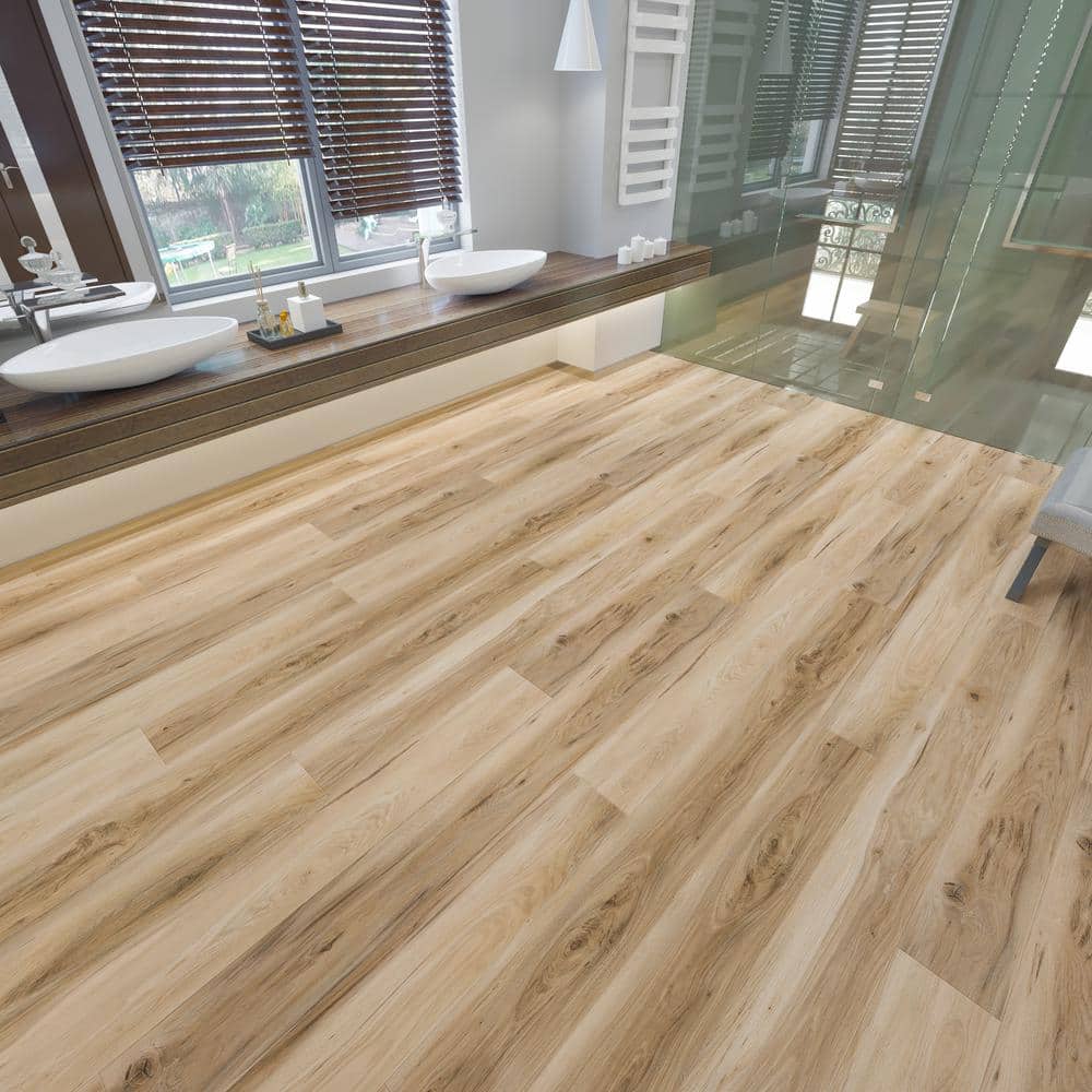 Lively Fallow 7" x 60" Hickory Vinyl Plank Flooring