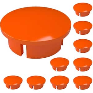 1 in. Furniture Grade PVC Internal Dome Cap in Orange (10-Pack)