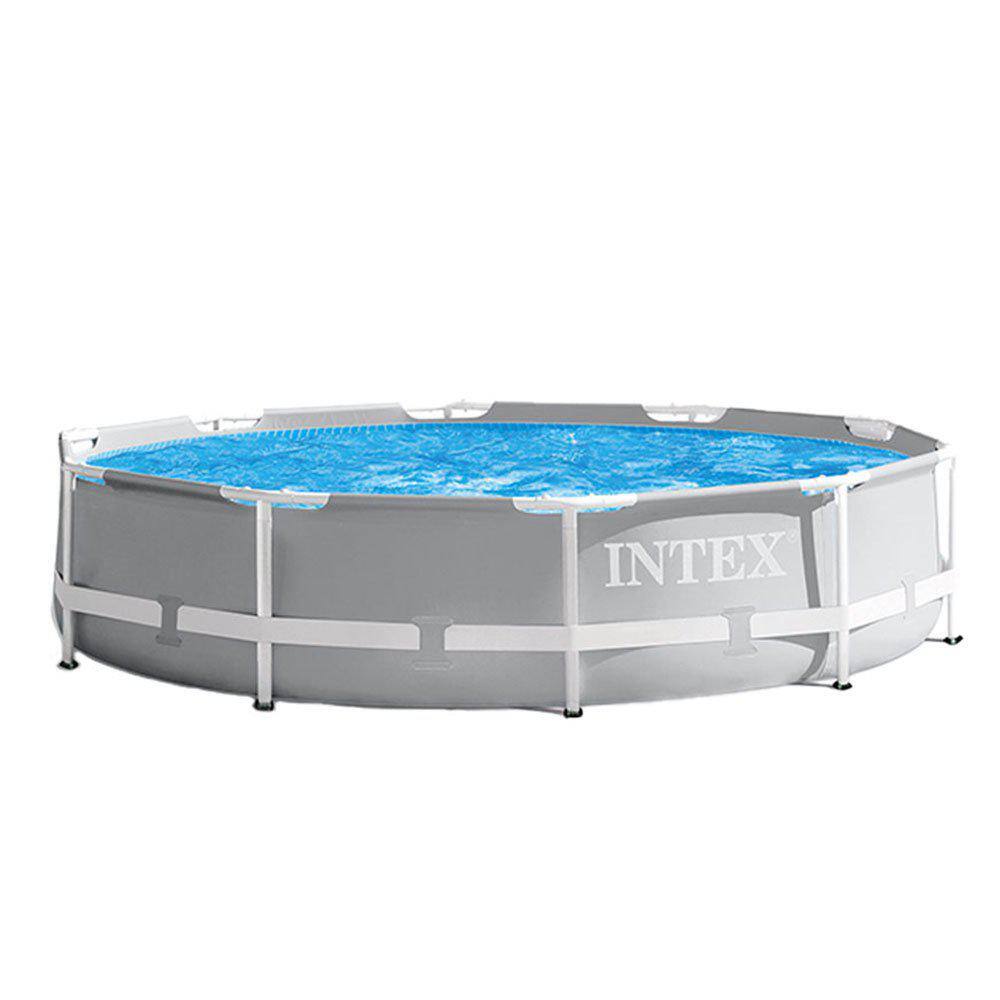 Intex Prism Frame Oval Pool Set – 20ft X 10ft X 48in (610x305x122 Cm) Aufstellpool Mit Filterpumpe & Leiter