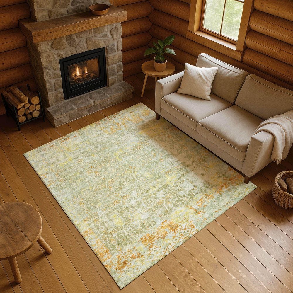 Mayfield Premium Machine Washable Abstract AMF1752 Sage 10 ft. x 14 ft. Area Rug price history on PriceWatchPro