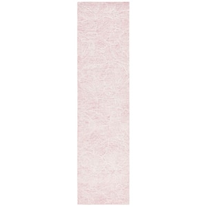 Ebony Pink/Ivory 2 ft. x 9 ft. Floral Runner Rug