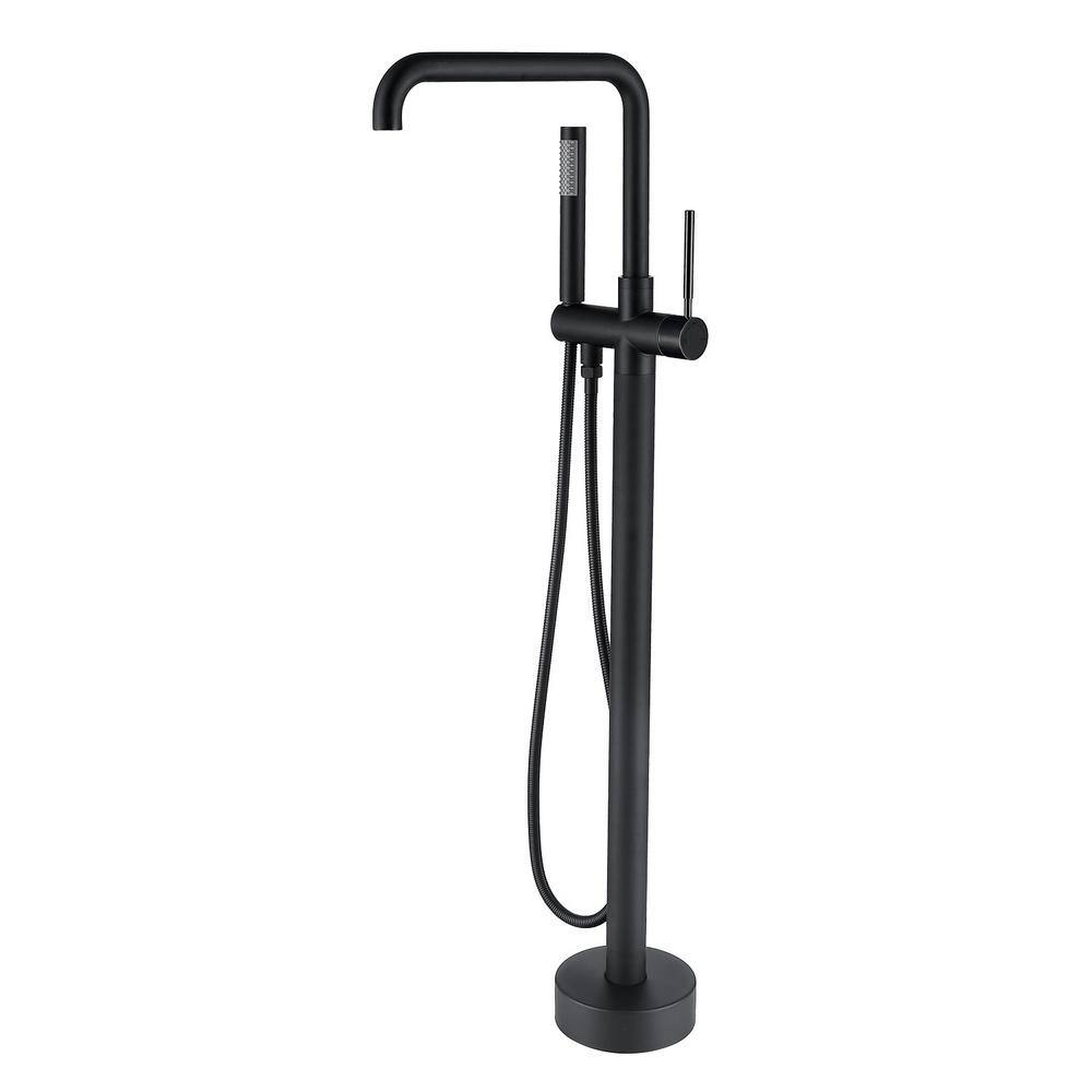 Single-Handle Freestanding Tub Faucet with Hand Shower in Matte Black price history on PriceWatchPro