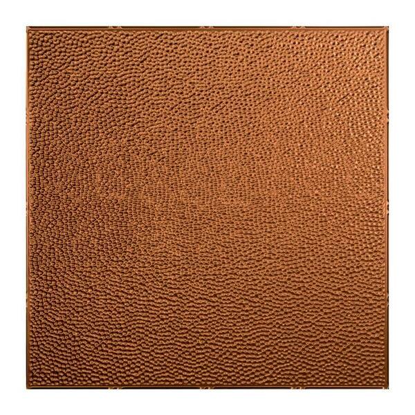 Fasade Hammered 2 ft. x 2 ft. Vinyl Lay-In Ceiling Tile in Oil Rubbed Bronze