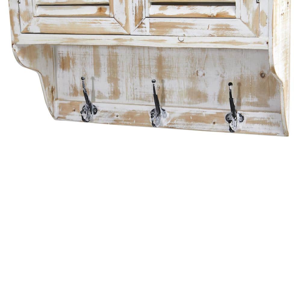 32" White Washed Weathered Wall Mounted Medicine Cabinet