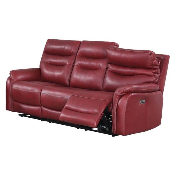 Steve Silver Fortuna 3 Seat Dark Red Leather Power Recliner Sofa Ft850sw The Home Depot Steve Silver Fortuna 3 Seat Dark Red, Dark Red Leather Sofas