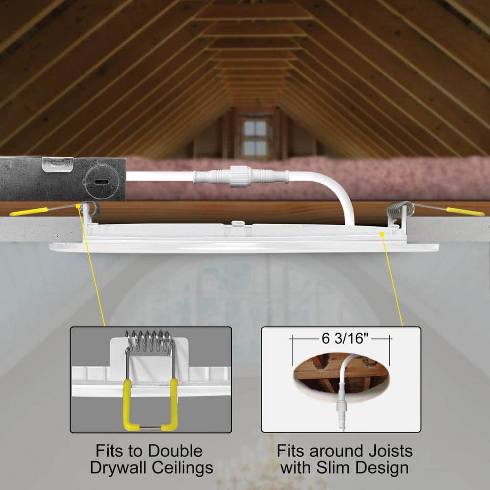 12-Pack Brushed Nickel Ultra-Thin LED Recessed Lighting Kit