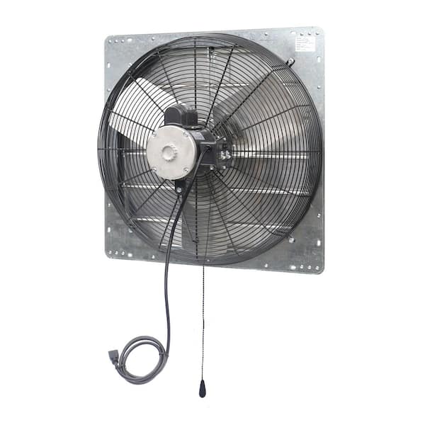 iLiving ILG8SF24V-T 24 inch Shutter Exhaust Attic Garage Grow, Ventilation Fan with 2 Speed Thermostat 6 Foot Long 3 Plugs Co