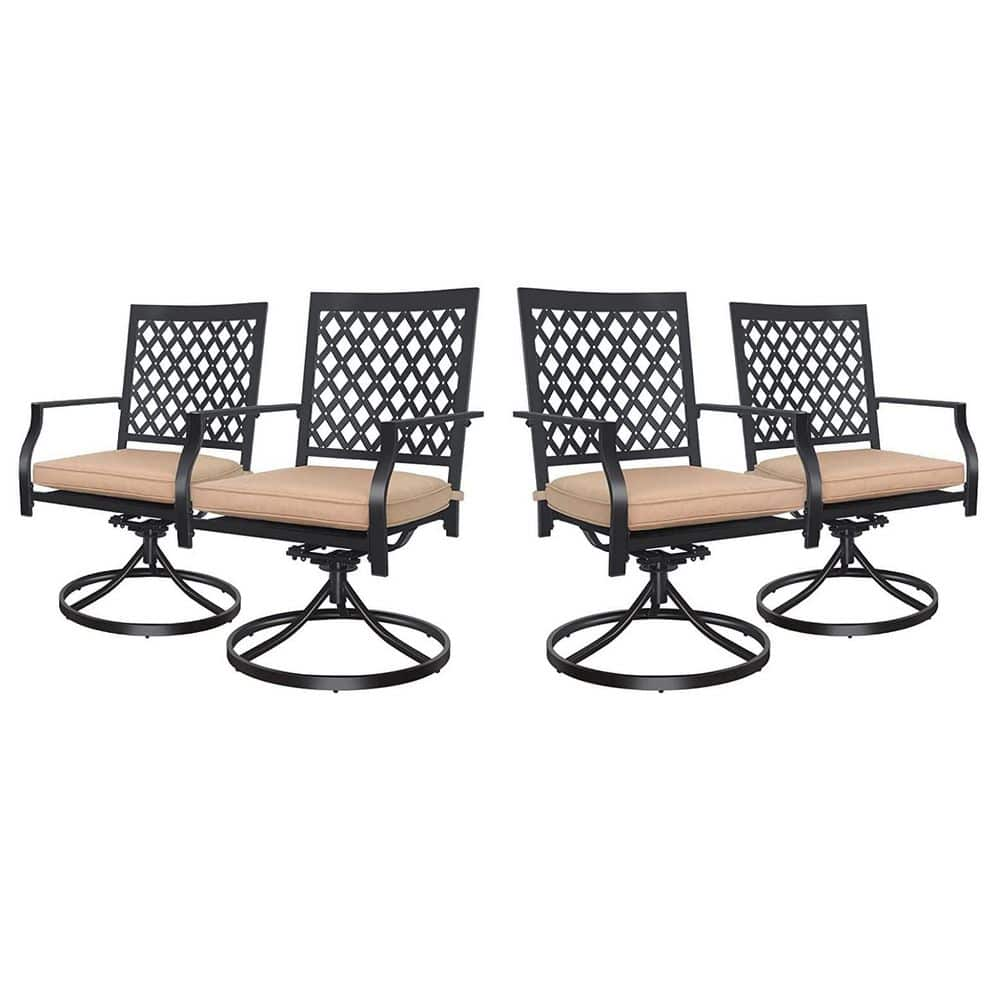 MEOOEM 4-Piece Outdoor Patio Dining Chairs Swivel Rocking Armchairs ...