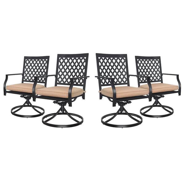 MEOOEM 4Piece Outdoor Patio Dining Chairs Swivel Rocking Armchairs