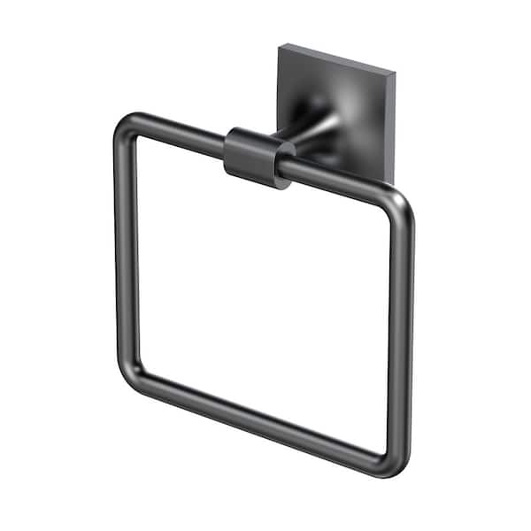 Waterline Wall Mounted Towel Ring in Matte Black