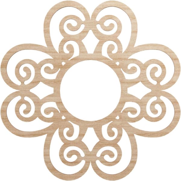 Ekena Millwork 0.375 in. x 26 in. x 26 in. Wood (Alder) Medallion Moulding