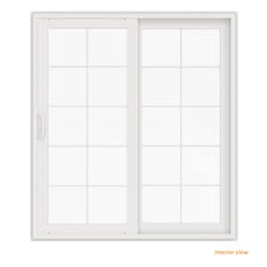 72 in. x 80 in. V-4500 White Vinyl Right-Hand 10 Lite Sliding Patio Door