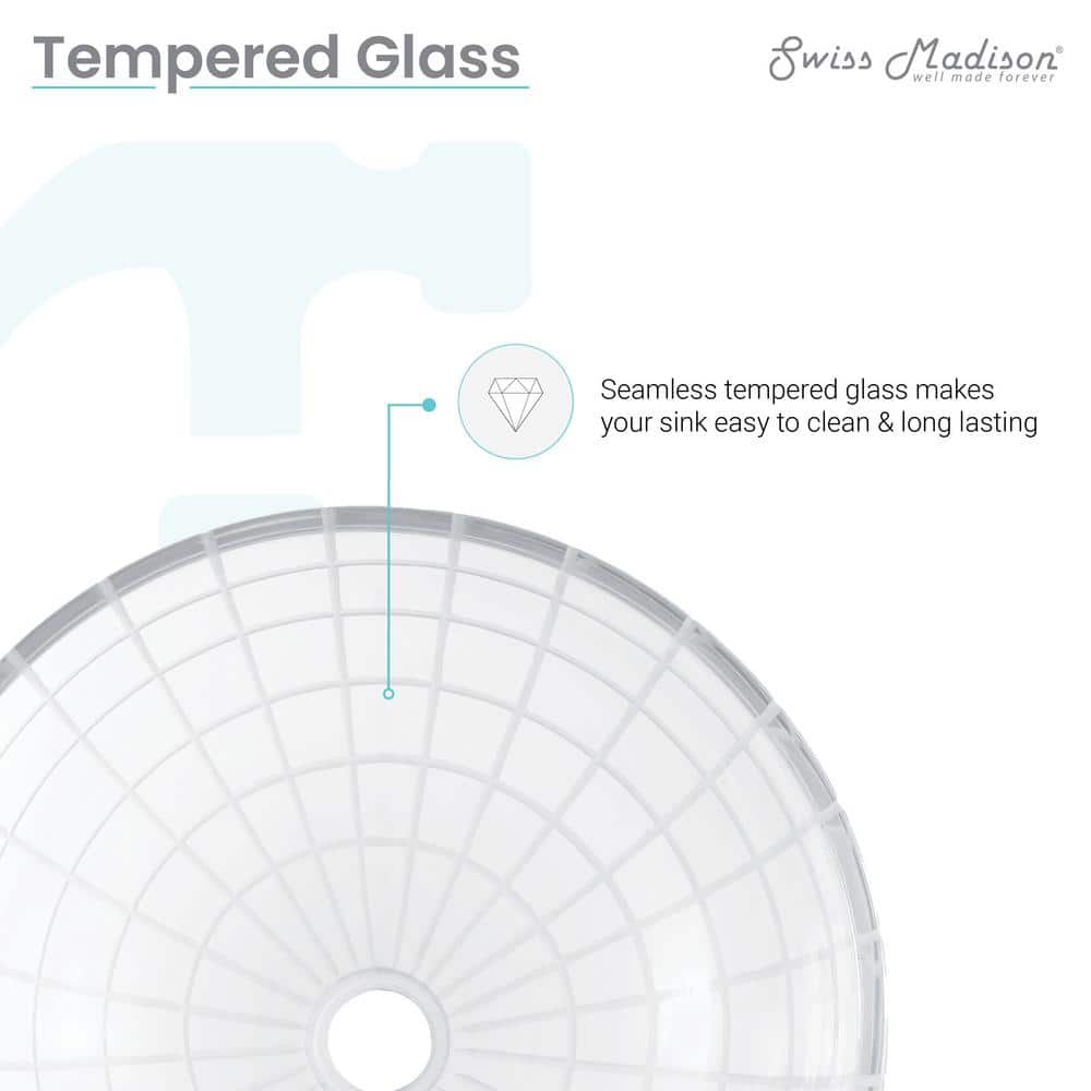 Virage 16" Clear Glass Round Vessel Sink