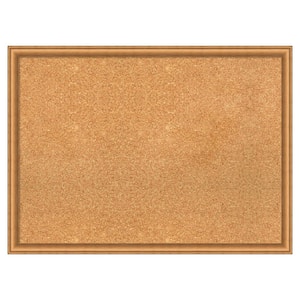 Salon Scoop Copper Wood Framed Natural Corkboard 30 in. x 22 in. Bulletin Board Memo Board