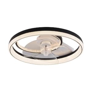 19.68 in. Black Modern Minimalist Integrated LED Indoor 6-Speed Reversible Motor Ceiling Fan with Remote