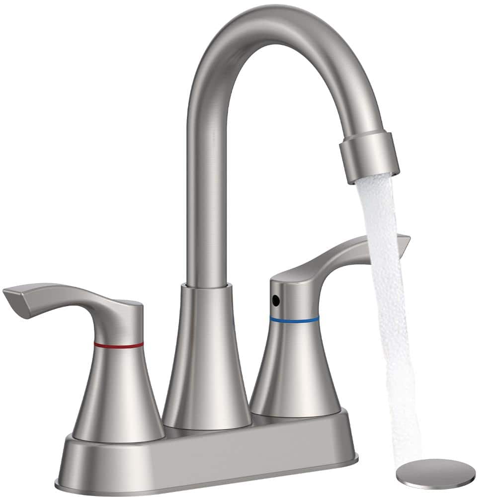Arcadia 4 in. Centerset Double Handle 360° Swivel High Arc Bathroom Faucet in Brushed Nickel price history on PriceWatchPro