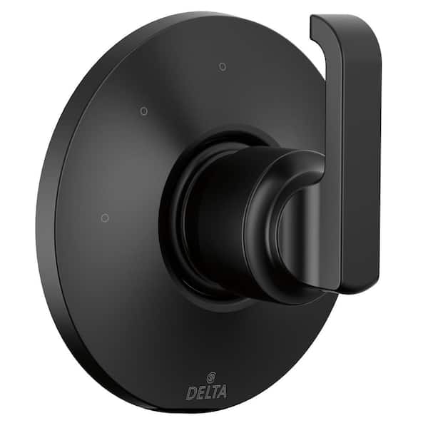 Delta Tetra 1-Handle Wall-Mount Diverter Valve Trim Kit 3-Setting Diverter in Matte Black (Valve Not Included)