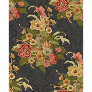 Dynasty Floral Paper Strippable Roll (Covers 56 sq. ft.)