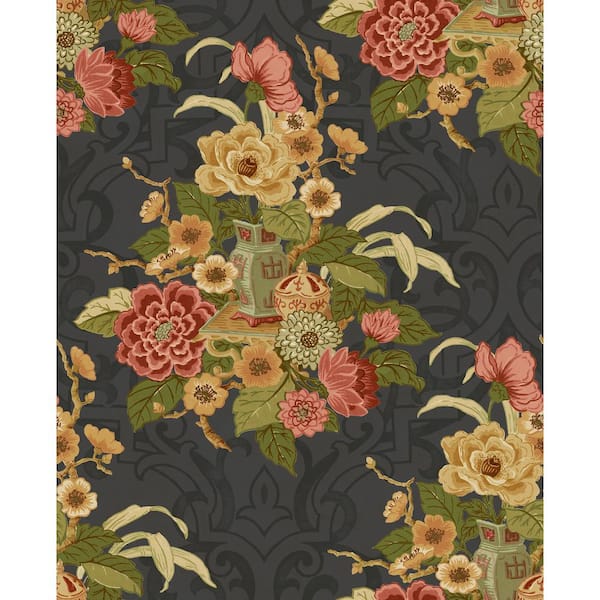 Seabrook Designs Dynasty Floral Paper Strippable Roll (Covers 56 sq. ft.)