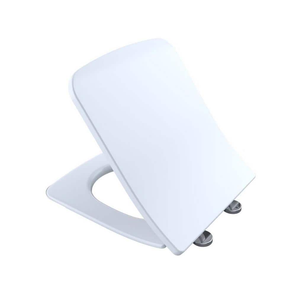 SP Wall-hung Series Square Shaped Slim Soft Close Front Toilet Seat in Whit