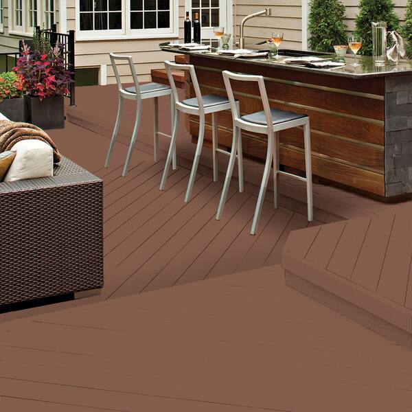 BEHR DECKplus 5 gal. #SC-330 Redwood Solid Waterproofing Exterior Wood Stain BEHR DECKplus 5 gal. #SC-330 Redwood Solid Waterproofing Exterior Wood Stain