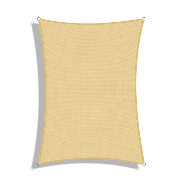 BANSA ROSE 18 ft. x 22 ft. Sand Rectangle Heavy Weight Sun Shade Sail with a Ring Steel Wire, UV Blockage for Patio and Pool Cover