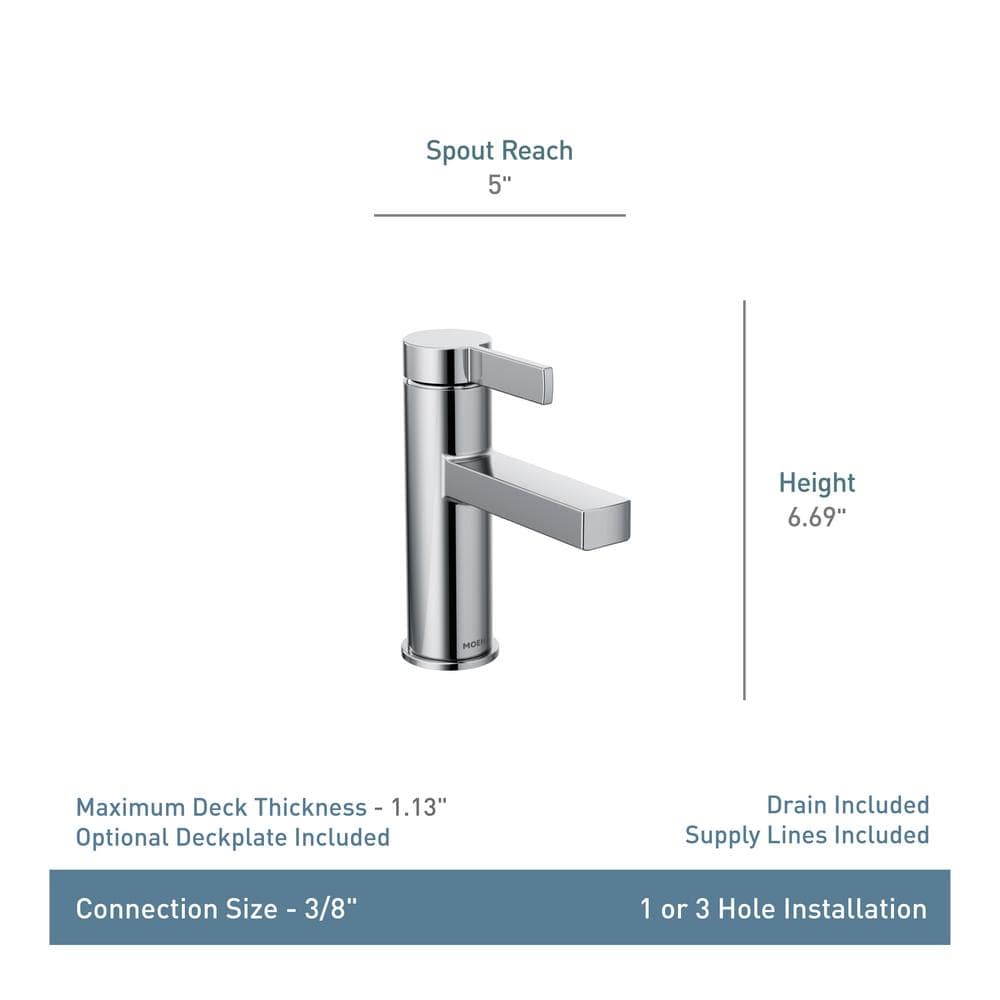 Moen Matte Black Modern Single Handle Bathroom Faucet