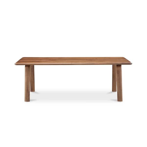 Waverly Scandinavian Brown Walnut Wood 88 in. Rectangle 4 Legs Dining Table Seats 10