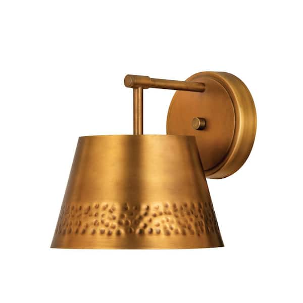 Unbranded Maddox 8 in. Rubbed Brass Wall Sconce