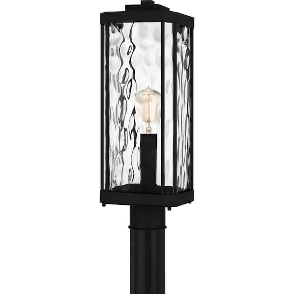 Quoizel Balchier 1-Light Matte Black Steel Hardwired Waterproof Outdoor Post Light with No Bulbs Included