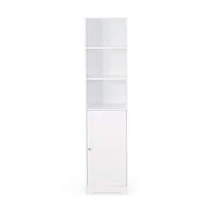 15.00 in. W x 15.75 in. D x 63 in. H White Linen Cabinet with 5-Shelves and 1-Door