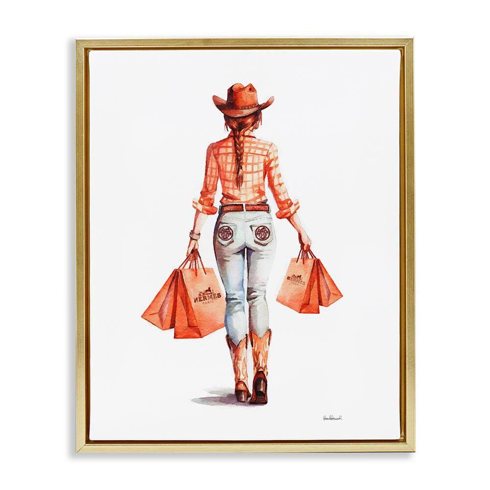 Modern Chic Cowgirl by Amanda Greenwood Gold Floater Frame People Graphic Art Print 31 in. x 25 in. price history on PriceWatchPro