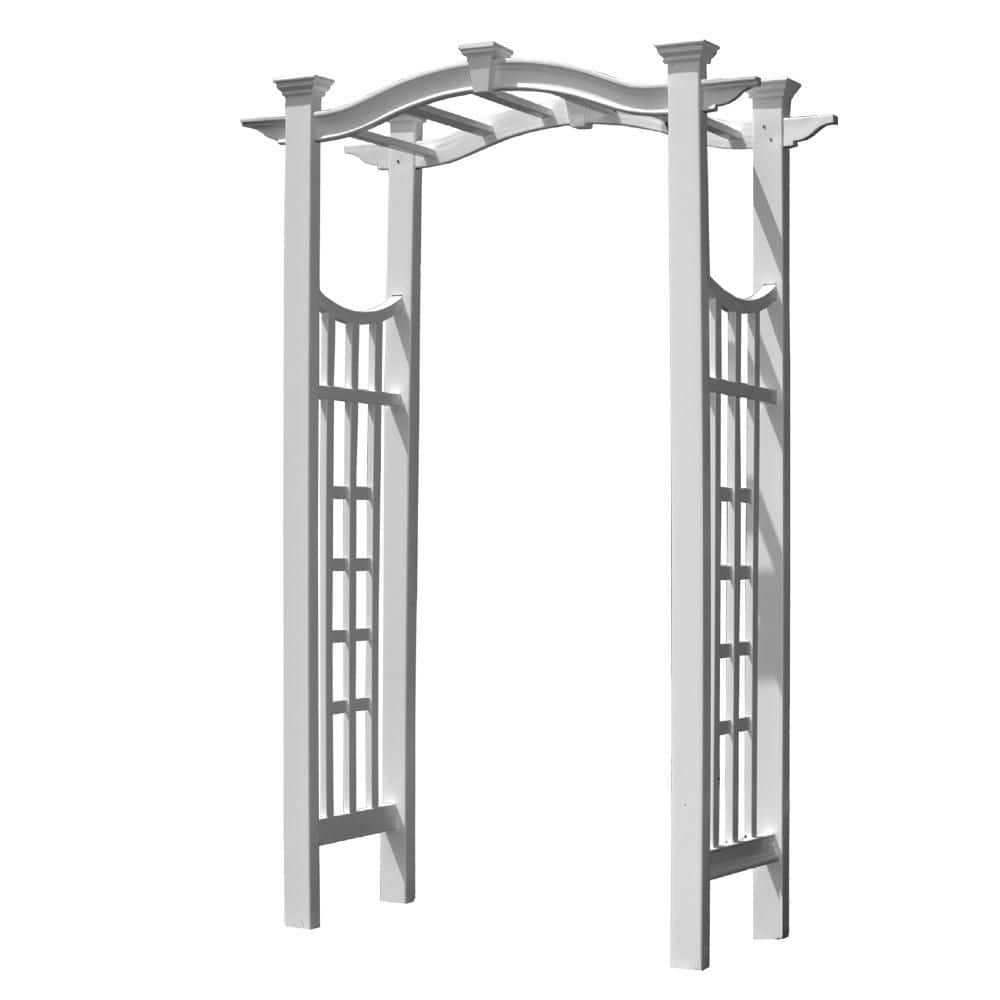 Florence White Vinyl Arched Garden Arbor