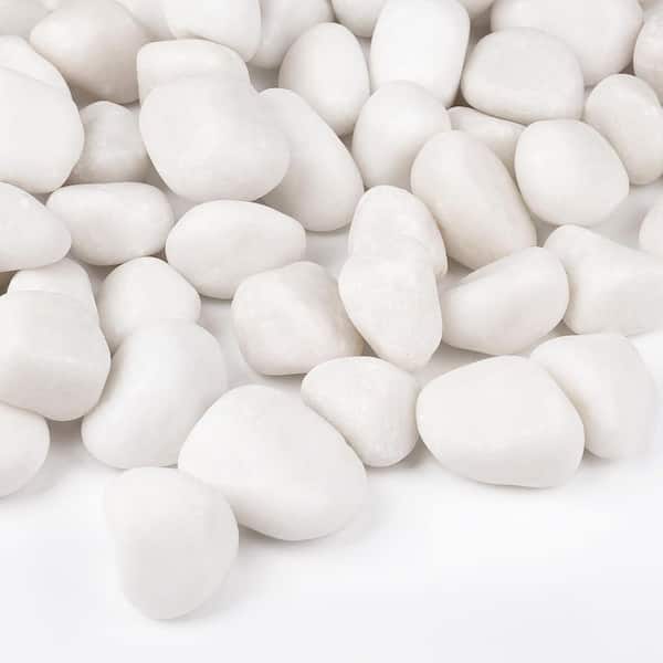 14.33 in. x 11.1 in. x 2.95 in. Large White Polished Decorative Rocks Natural Stones Bag Landscaping Supplies 15-Pieces
