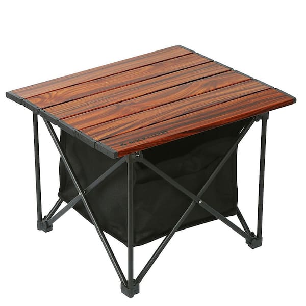 Reinforced 23.6 in. Metal Square Iron Picnic Tables Table only with Umbrella Hole Ultralight Compact Outdoor