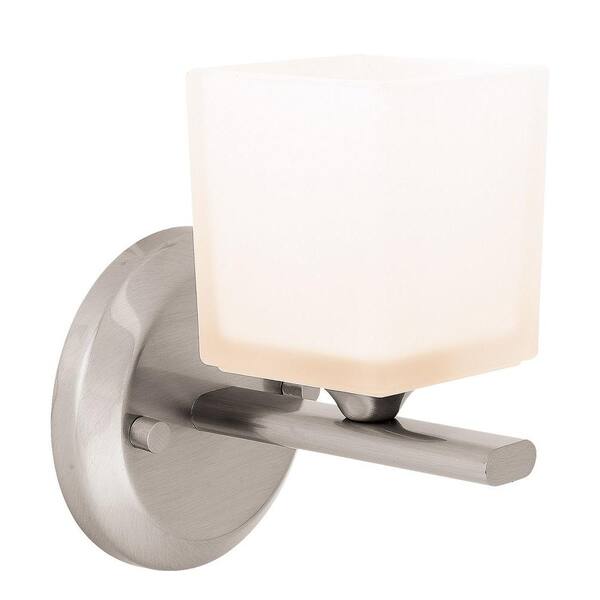 Access Lighting 1 Light Vanity Brushed Steel Finish Opal Glass-DISCONTINUED