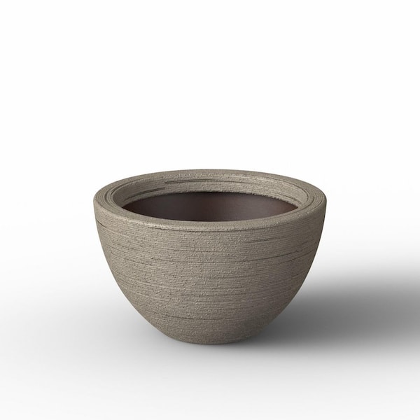 12 in. Medium Light Gray(Premium Inner) Concrete Round Planter / Pot with Drainage Holes