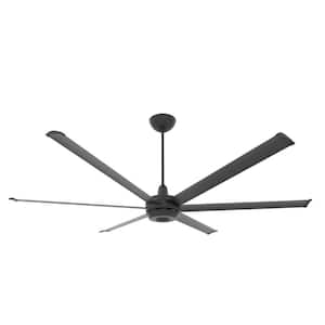 es6 - Smart Indoor Ceiling Fan, 84" Diameter, Black, Universal Mount with 20" Ext Tube - with Chromatic Uplight LED