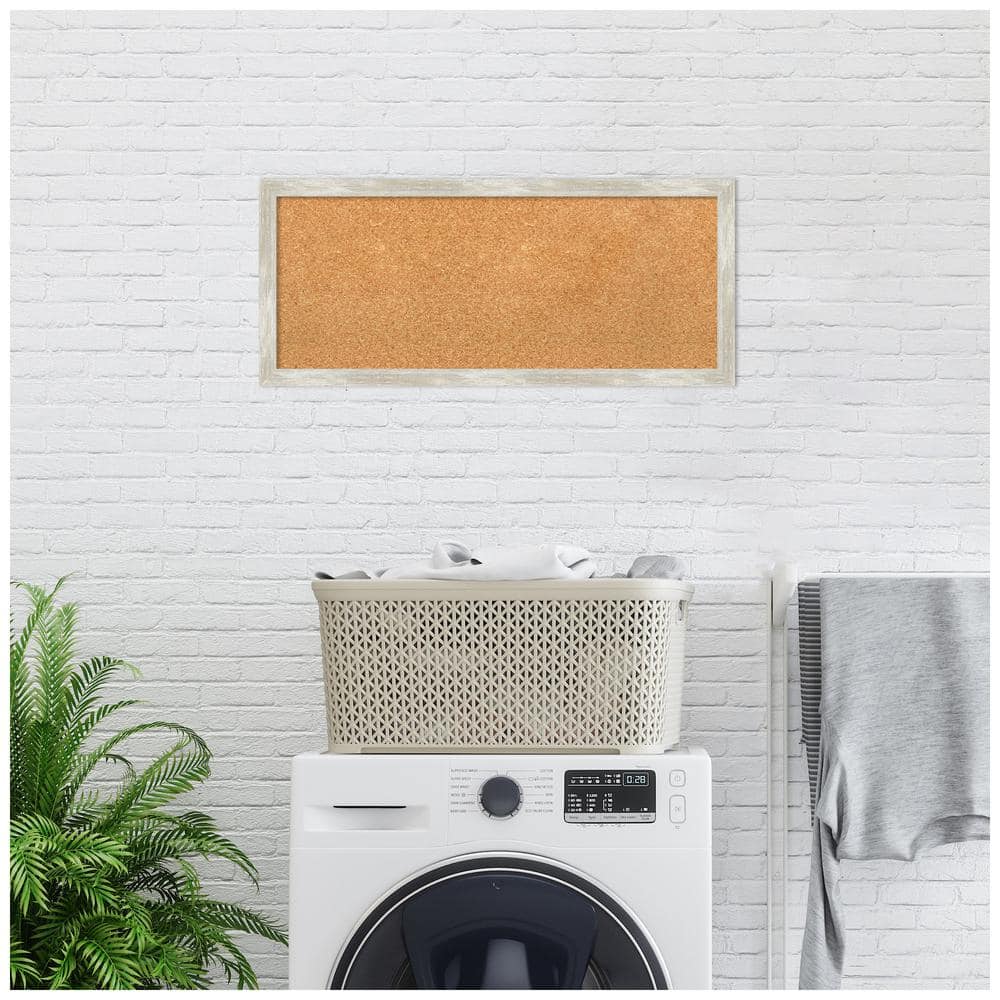 Natural Cork Board with Crackled Metallic Narrow Frame